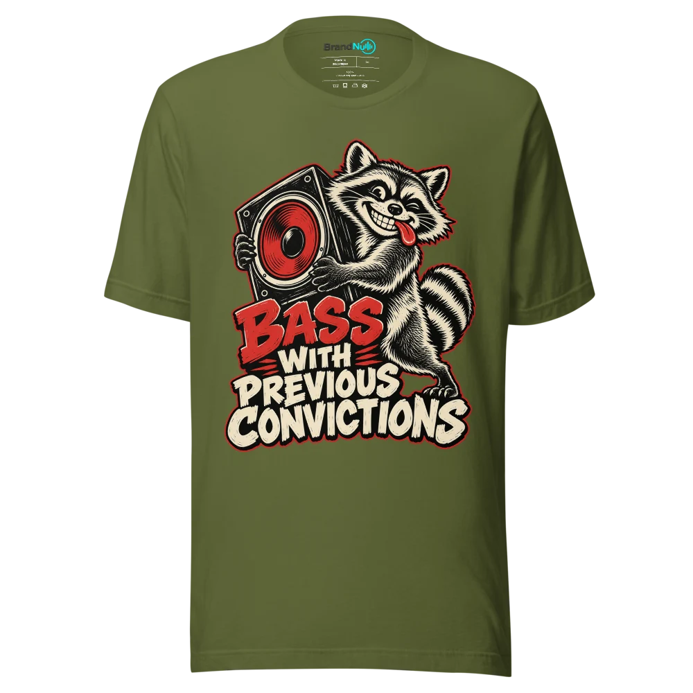 BASS WITH PREVIOUS CONVICTIONS T Shirt Olive Front