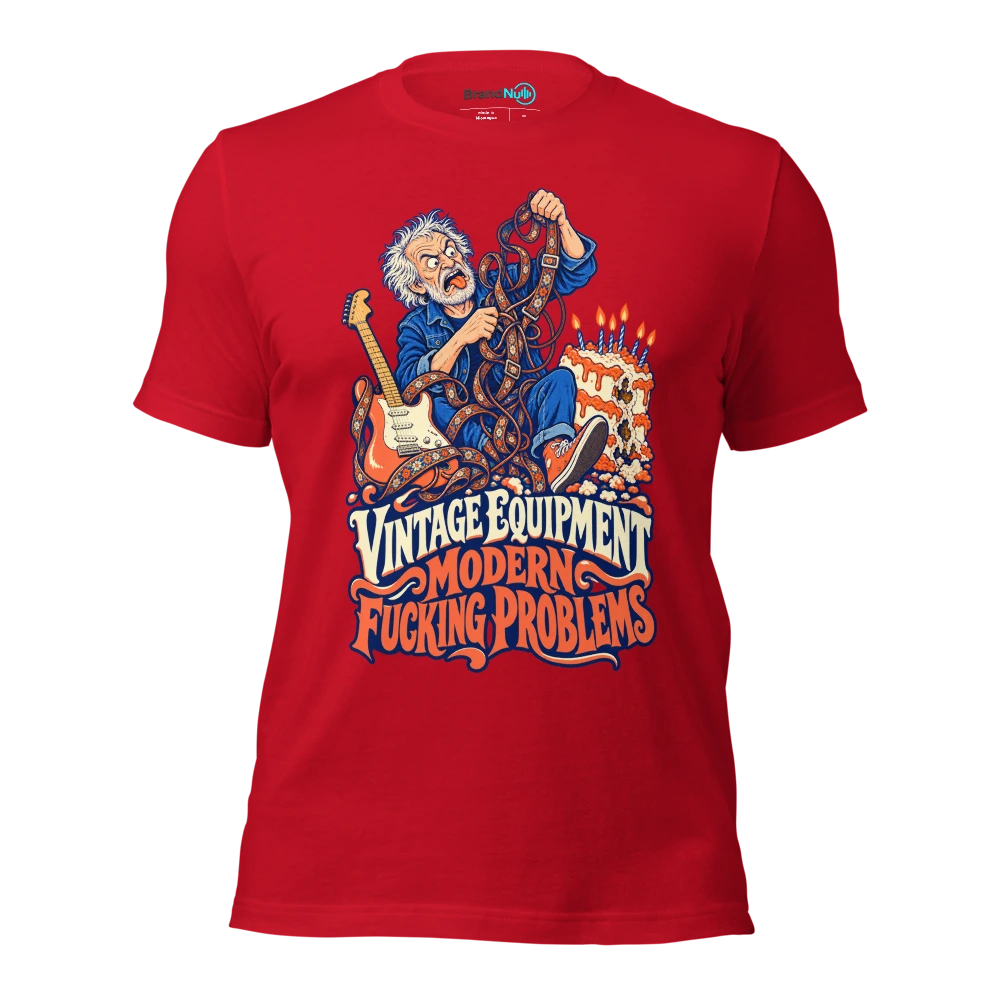 VINTAGE EQUIPMENT MODERN FUCKING PROBLEMS T Shirt Red Front