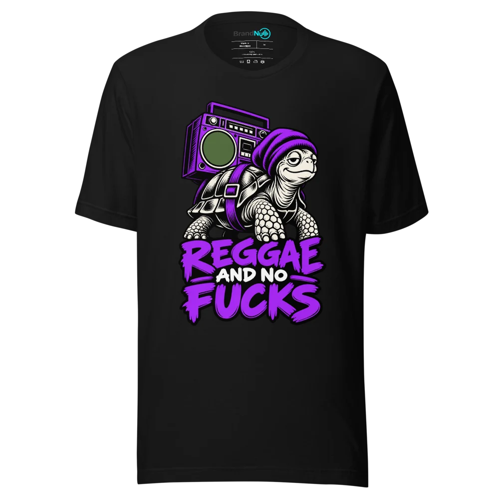 REGGAE AND NO FUCKS T Shirt Black Front