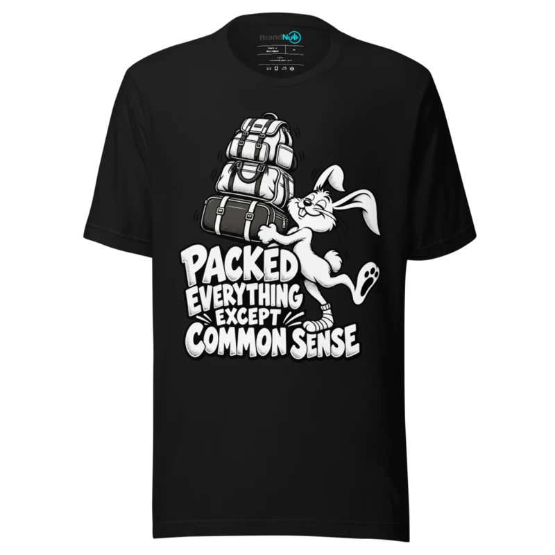 PACKED EVERYTHING EXCEPT COMMON SENSE T Shirt - Black