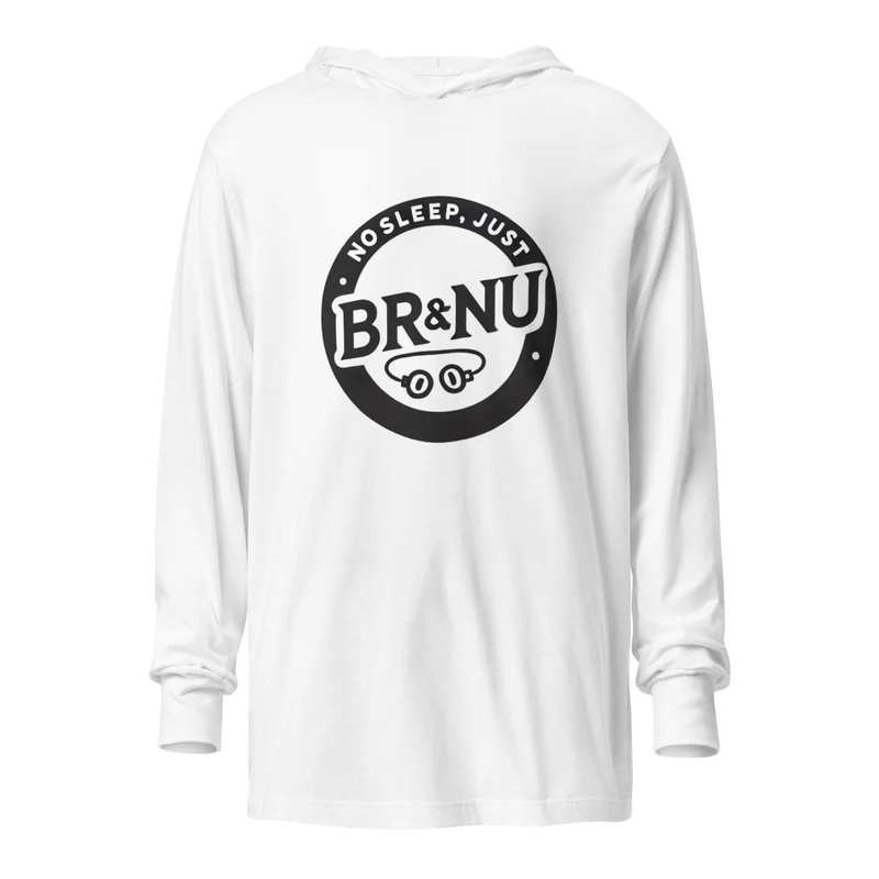 Timeless Black and White BR&NU Hooded Tee - White
