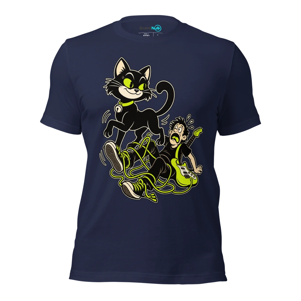 THE BLACK CAT HAS BETTER FOOTWORK T Shirt Navy Front