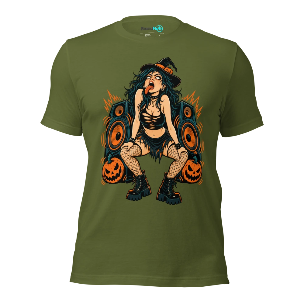 MY HORROR FACE IS JUST MY BASS FACE T Shirt Olive Front