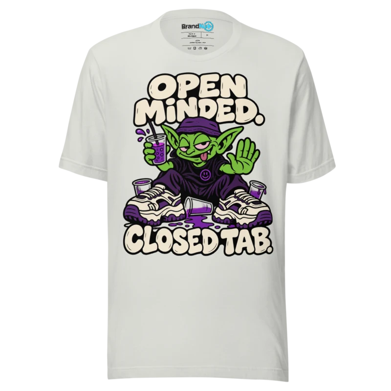 BrandNu Open Minded. Closed Tab. T-Shirt - Silver