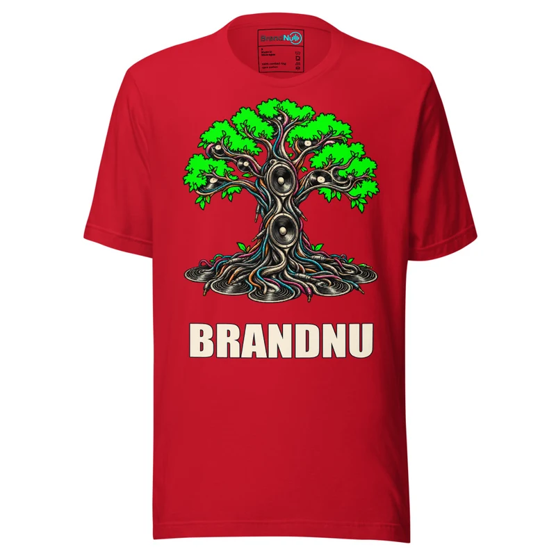 Solid Roots Green Screen DJ & Rave T Shirt Red