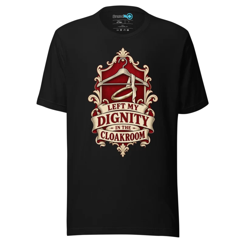 Left My Dignity In The Cloakroom T Shirt - Black