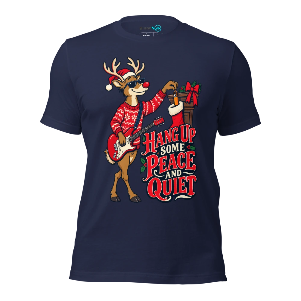 HANG UP SOME PEACE AND QUIET T Shirt Navy Front