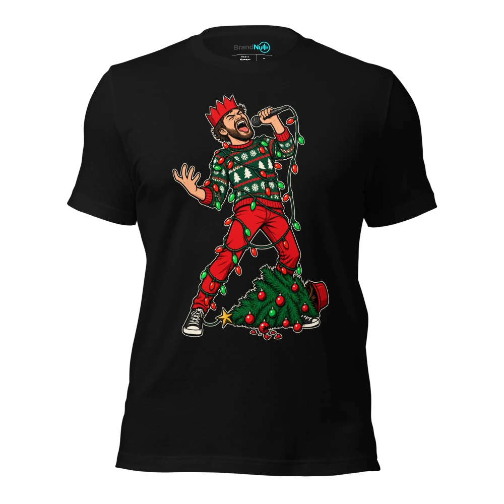 FESTIVE DRESS CODE EMOTIONAL DAMAGE OPTIONAL T Shirt Black Front