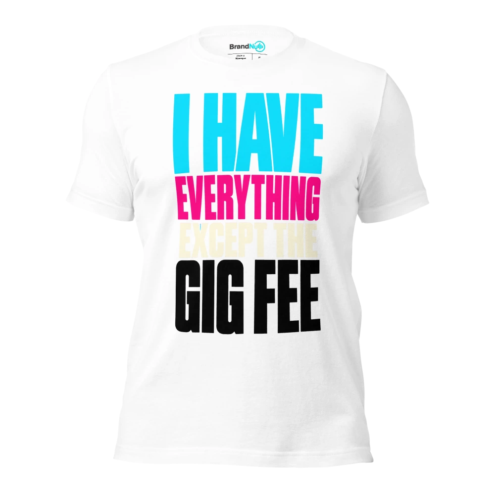 I HAVE EVERYTHING EXCEPT THE GIG FEE T Shirt White Front