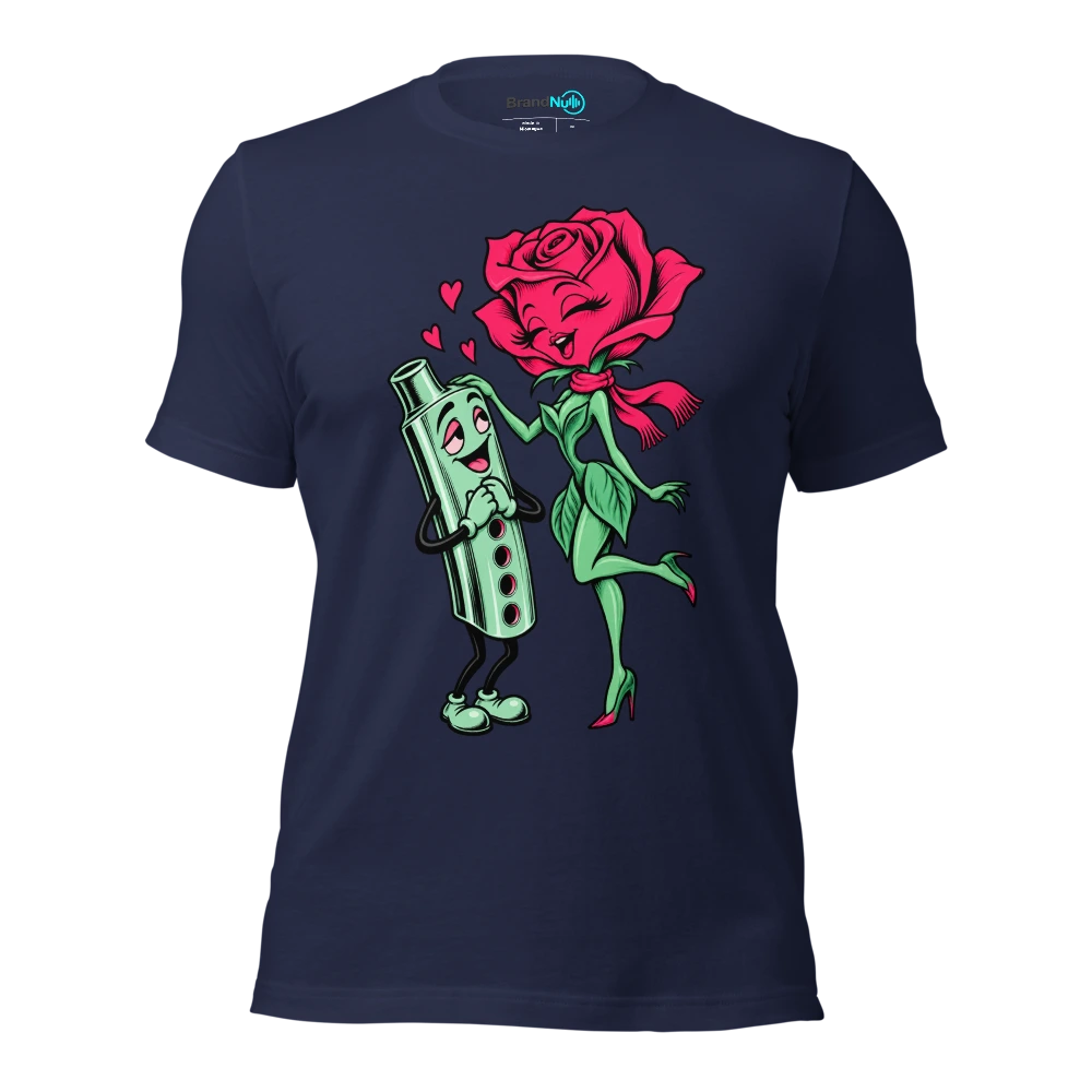 Rose wearing a tiny scarf beside a pitch pipe T Shirt Navy Front