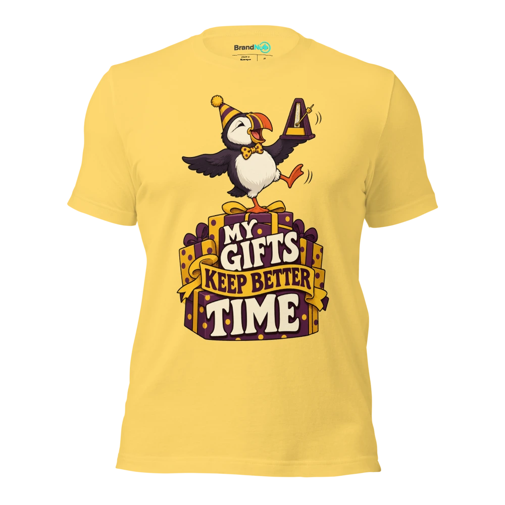 MY GIFTS KEEP BETTER TIME T Shirt Yellow Front