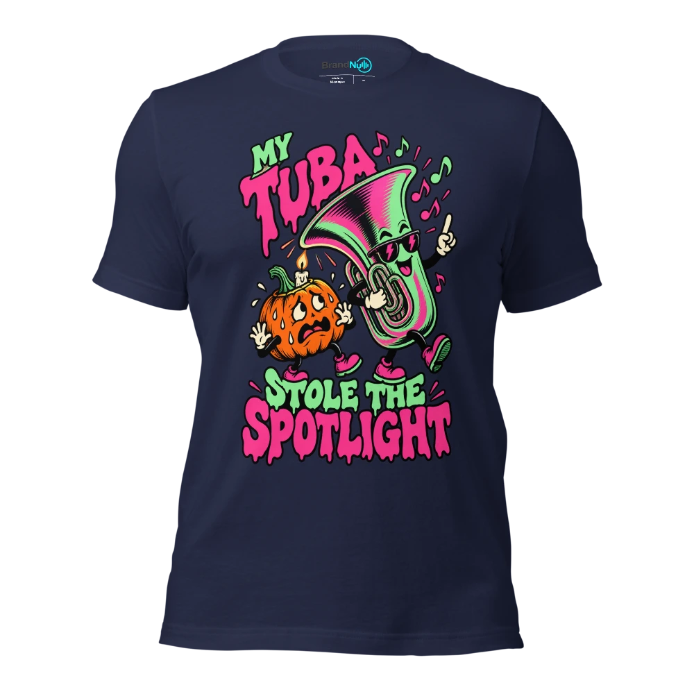 MY TUBA STOLE THE SPOTLIGHT T Shirt Navy Front