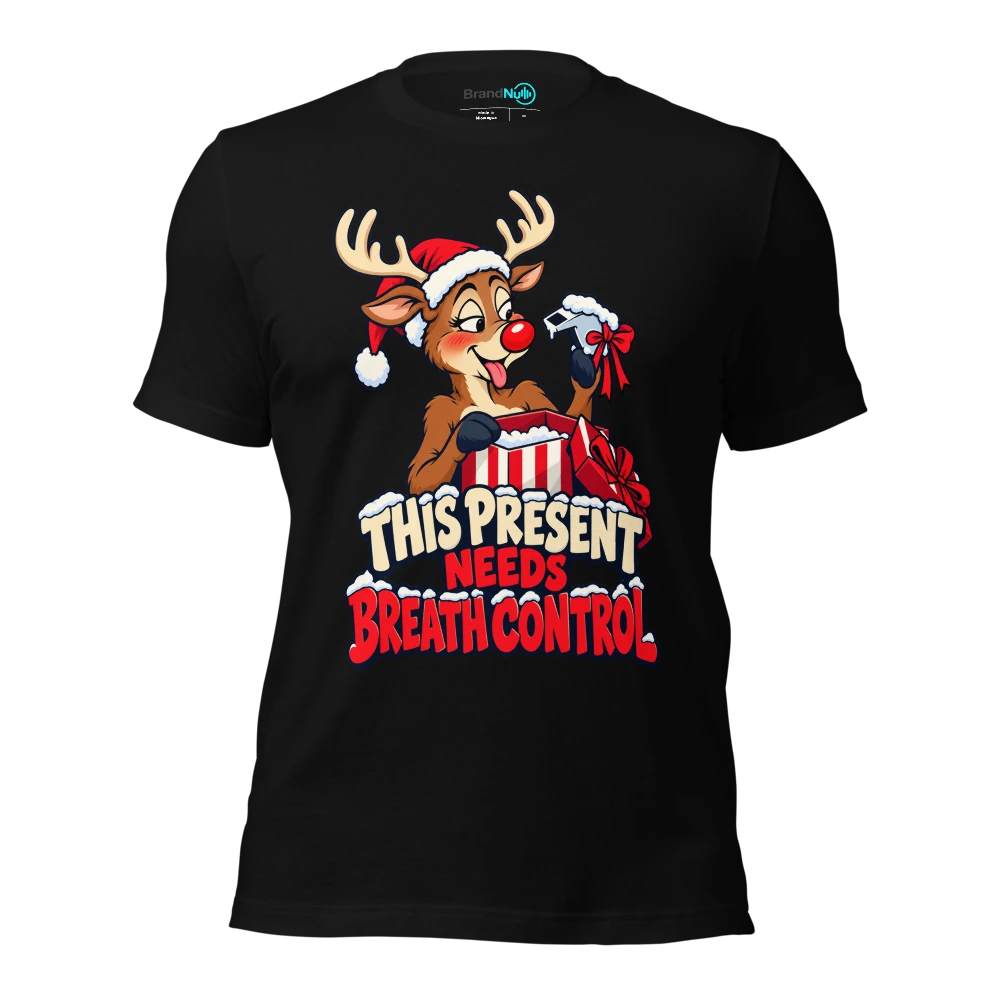 THIS PRESENT NEEDS BREATH CONTROL T Shirt Black Front