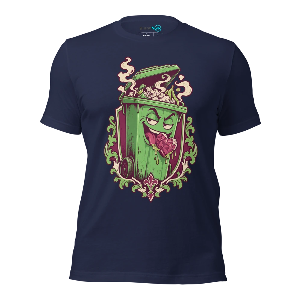 My BrandNu give a fuck has gone straight in the bin T Shirt Navy Front