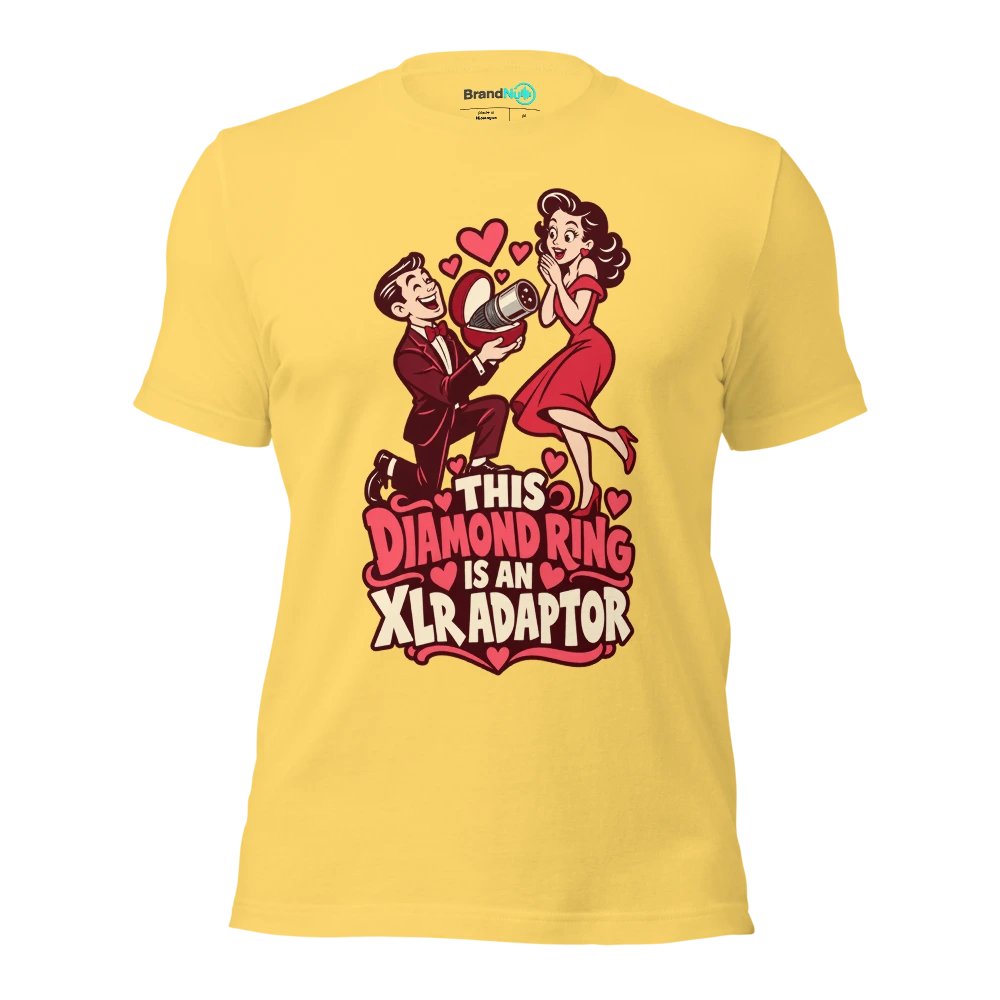 THIS DIAMOND RING IS AN XLR ADAPTOR T Shirt Yellow Front