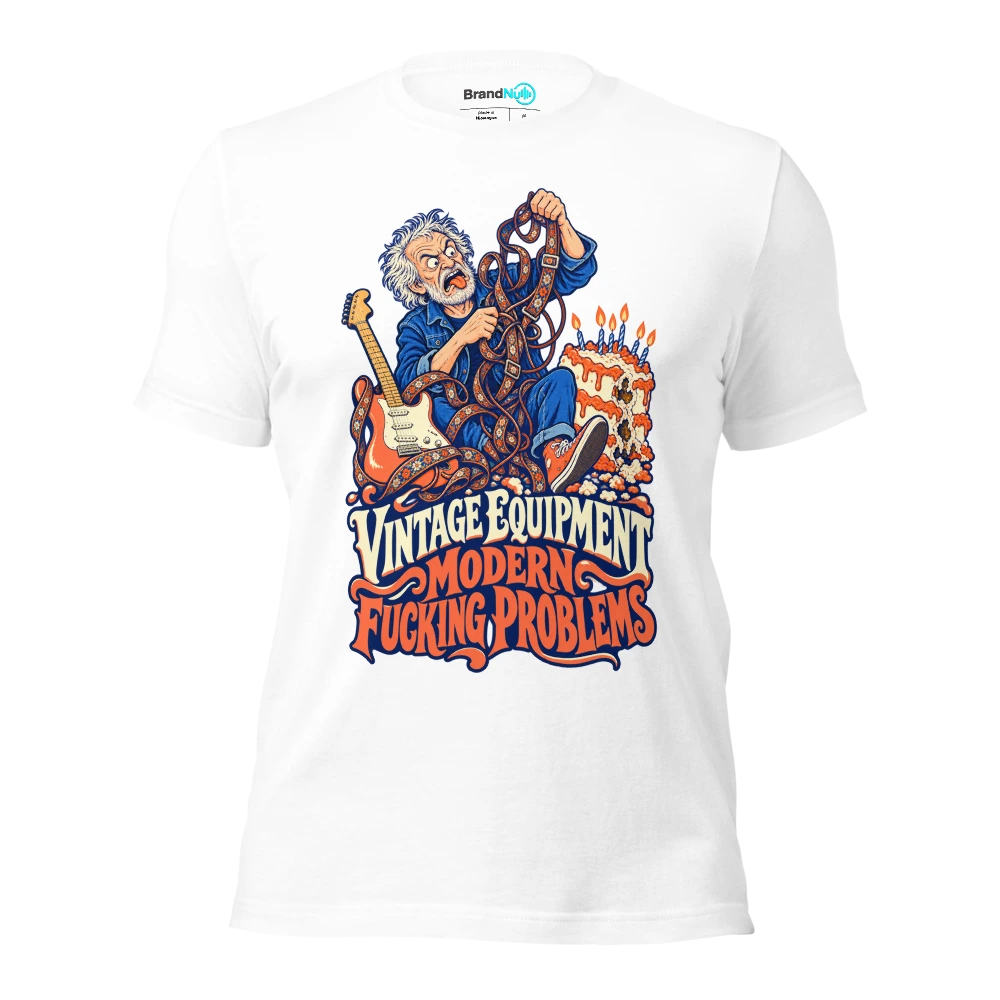 VINTAGE EQUIPMENT MODERN FUCKING PROBLEMS T Shirt White Front