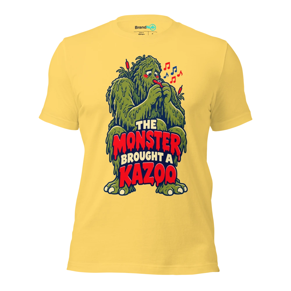 THE MONSTER BROUGHT A KAZOO T Shirt Yellow Front