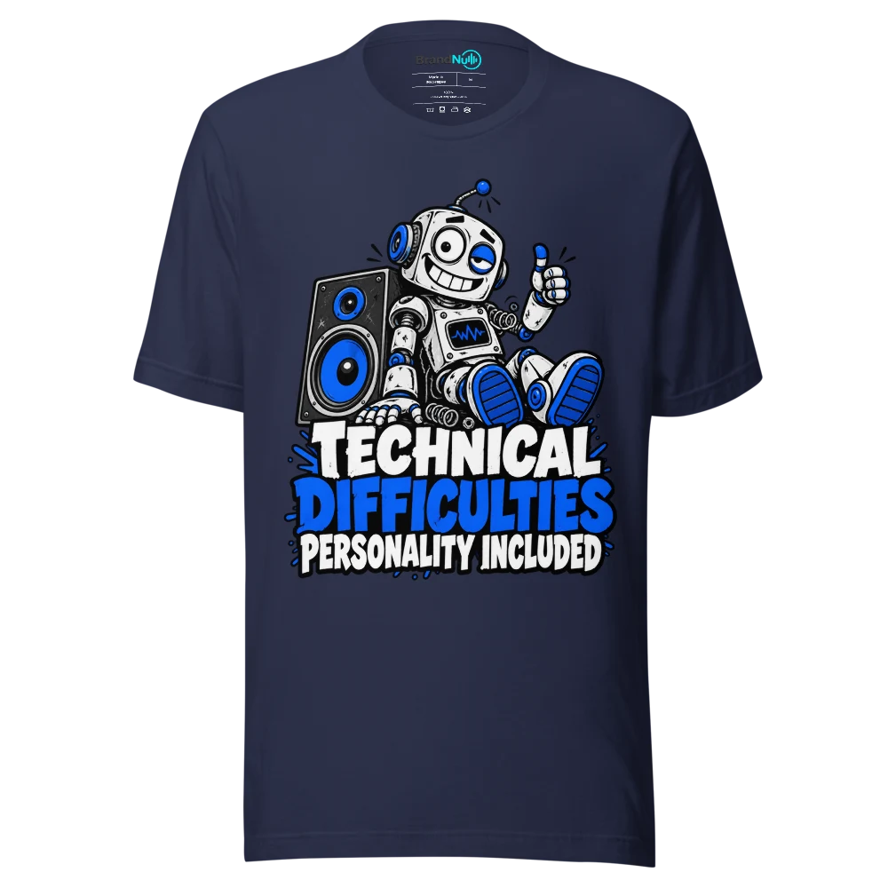 TECHNICAL DIFFICULTIES PERSONALITY INCLUDED T Shirt Navy Front