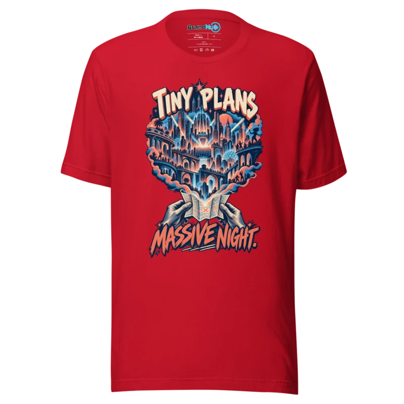 Tiny Plans Massive Night T Shirt - Red
