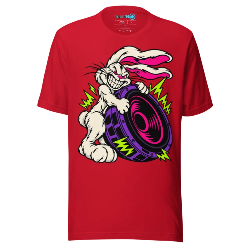 BrandNu Speaker Hugger Rabbit T-Shirt - Red
