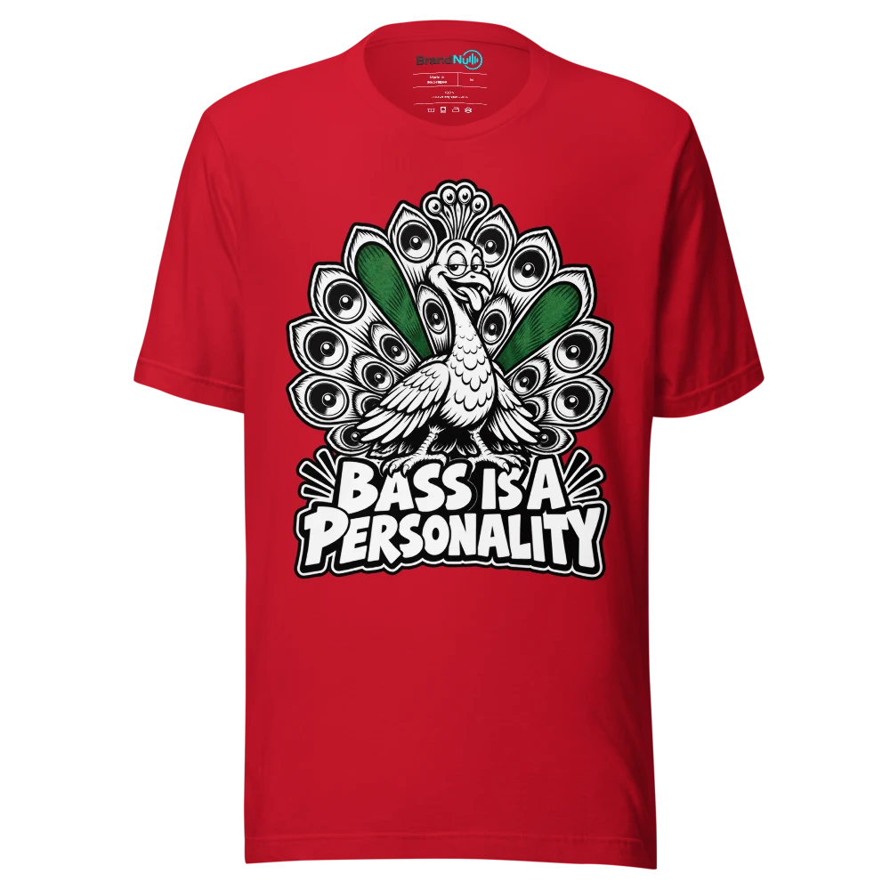 BASS IS A PERSONALITY T Shirt Red Front