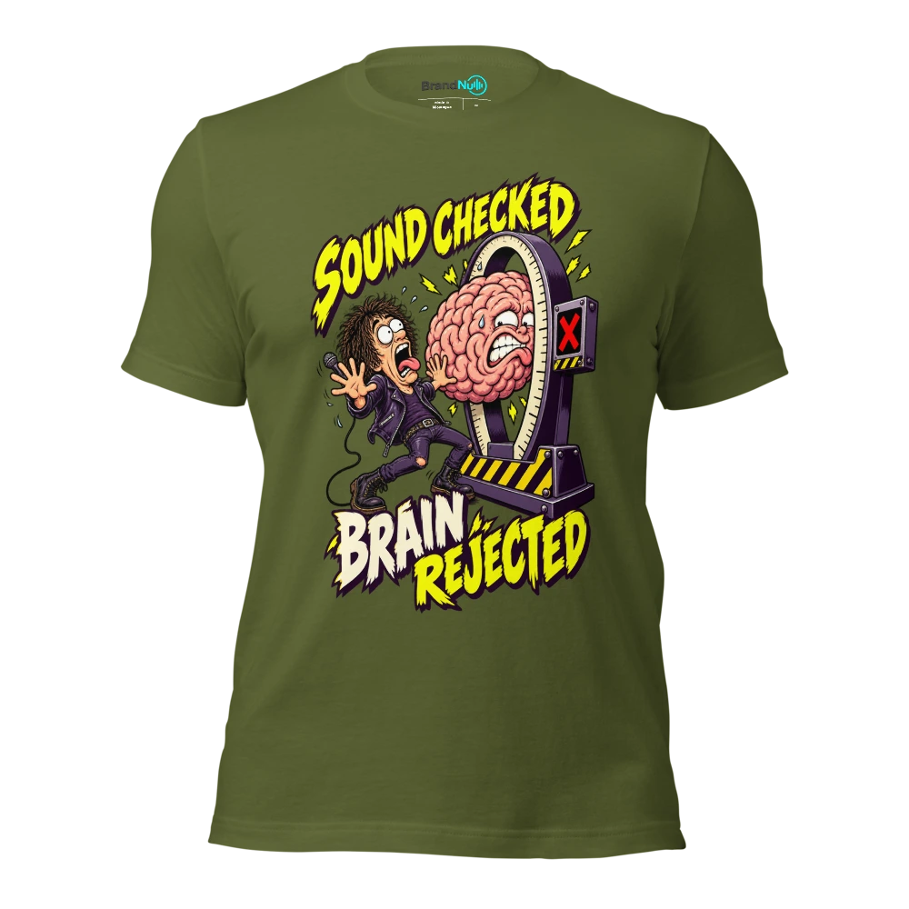 SOUND CHECKED BRAIN REJECTED T Shirt Olive Front