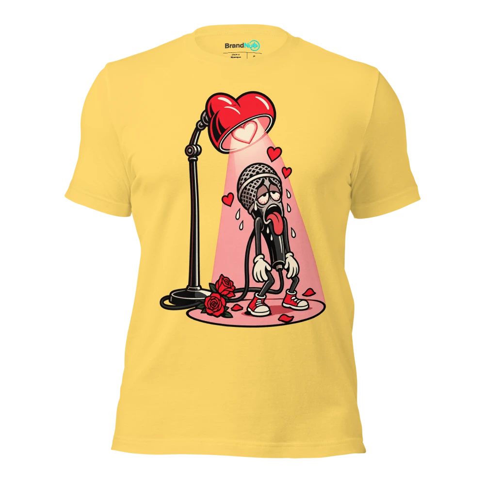 THE ROMANTIC SPOTLIGHT IS AN UNPAID OVERTIME LAMP T Shirt Yellow Front