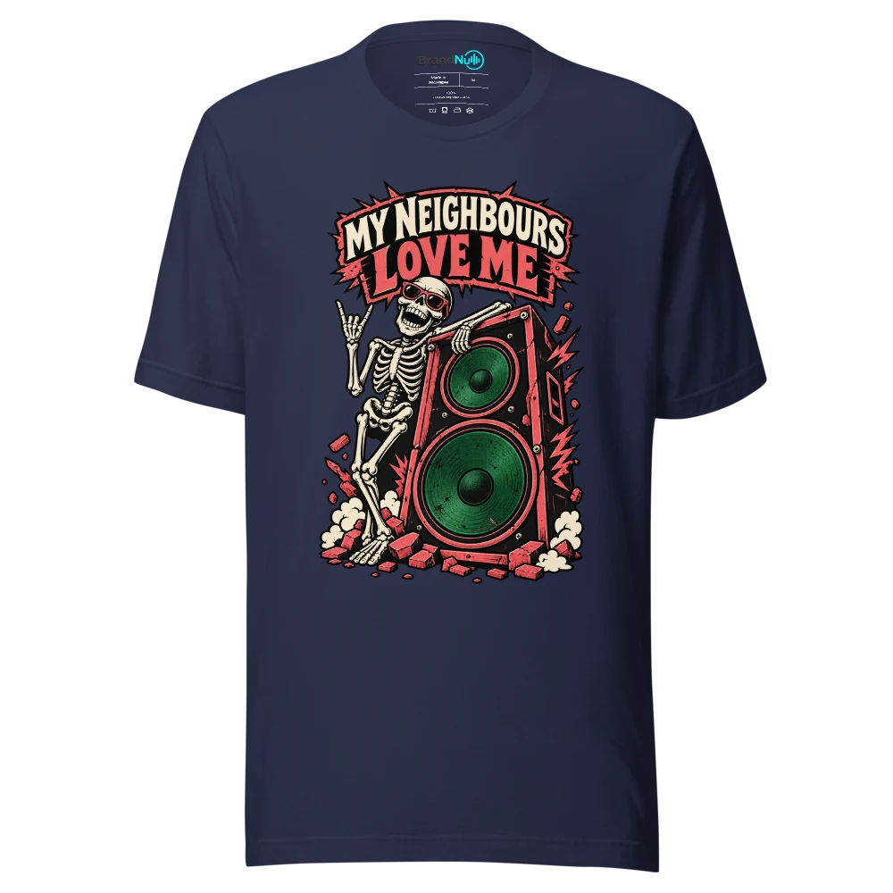 MY NEIGHBOURS LOVE ME T Shirt Navy Front