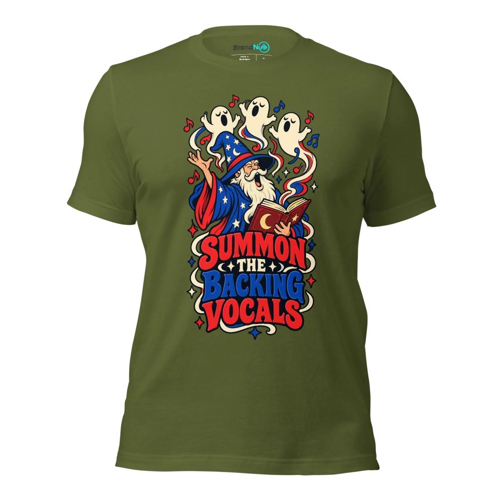 SUMMON THE BACKING VOCALS T Shirt Olive Front