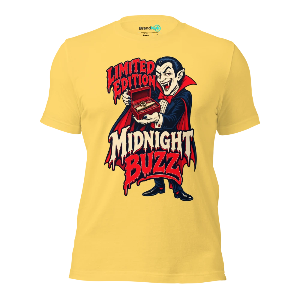 LIMITED EDITION MIDNIGHT BUZZ T Shirt Yellow Front