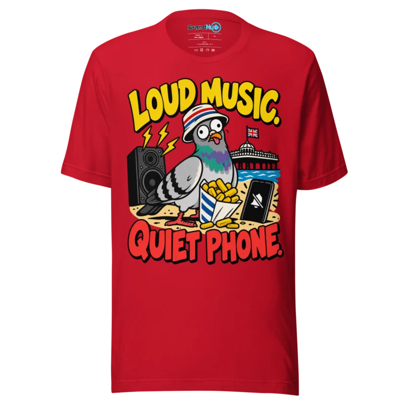 BrandNu Loud Music. Quiet Phone. T-Shirt - Red