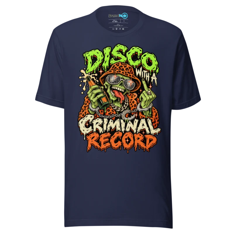 BrandNu Disco With A Criminal Record T-Shirt - Navy