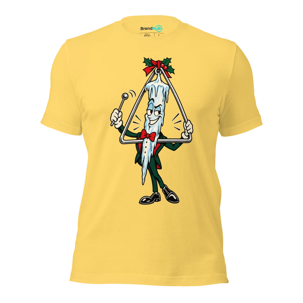 THE ICICLE HAS TAKEN THE TRIANGLE JOB T Shirt Yellow Front