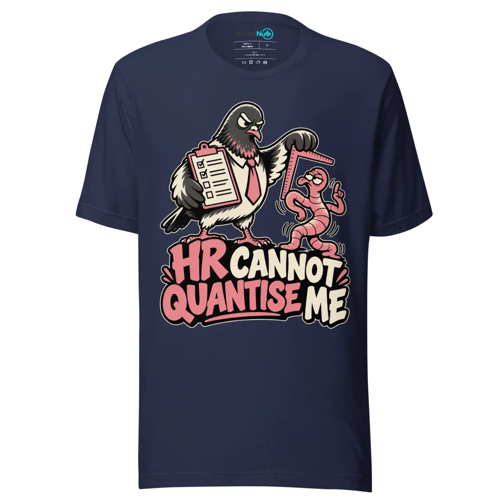 HR CANNOT QUANTISE ME T Shirt Navy Front