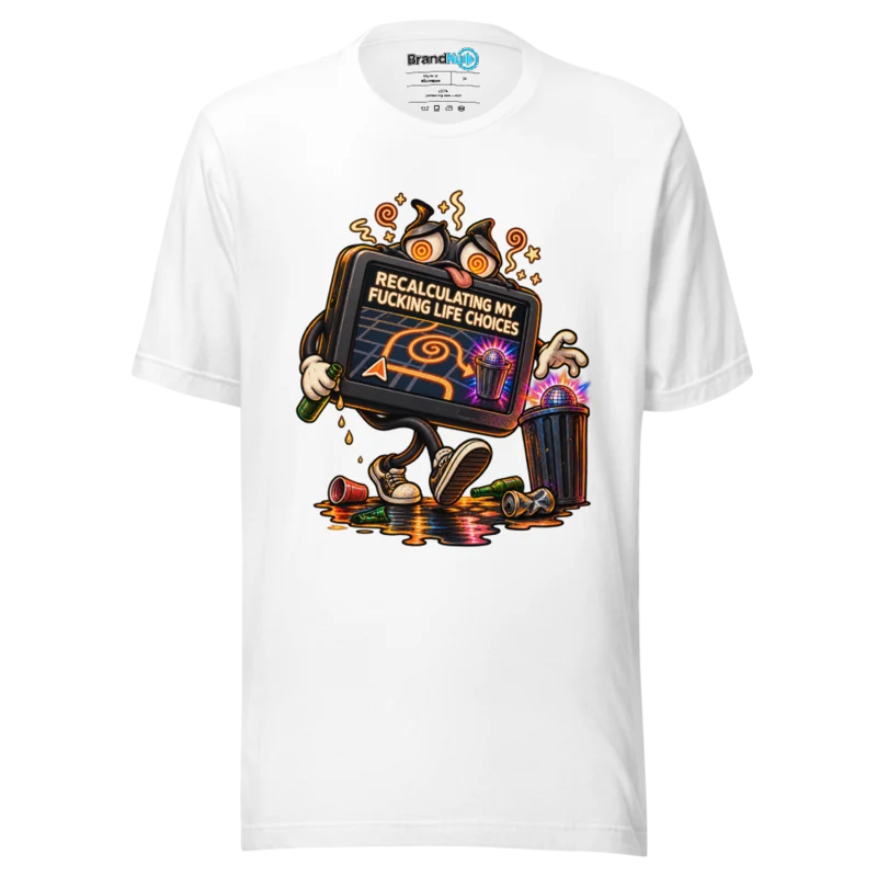 BrandNu Recalculating My Fucking Life Choices T-Shirt - White - Front