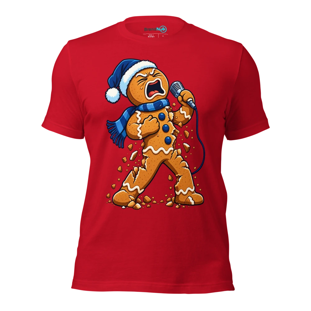 THE GINGERBREAD CHOIR HAS CRUMBLED UNDER PRESSURE T Shirt Red Front