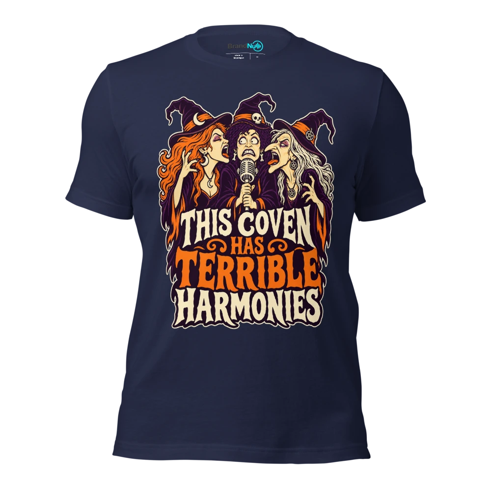 THIS COVEN HAS TERRIBLE HARMONIES T Shirt - Navy - front - Ghost 2