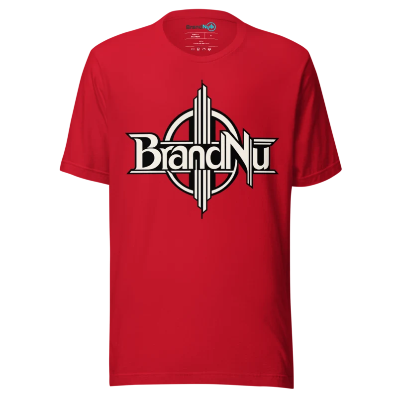 Bold BrandNu Logo Black and White Tee - Deco Monogram Edition - Red