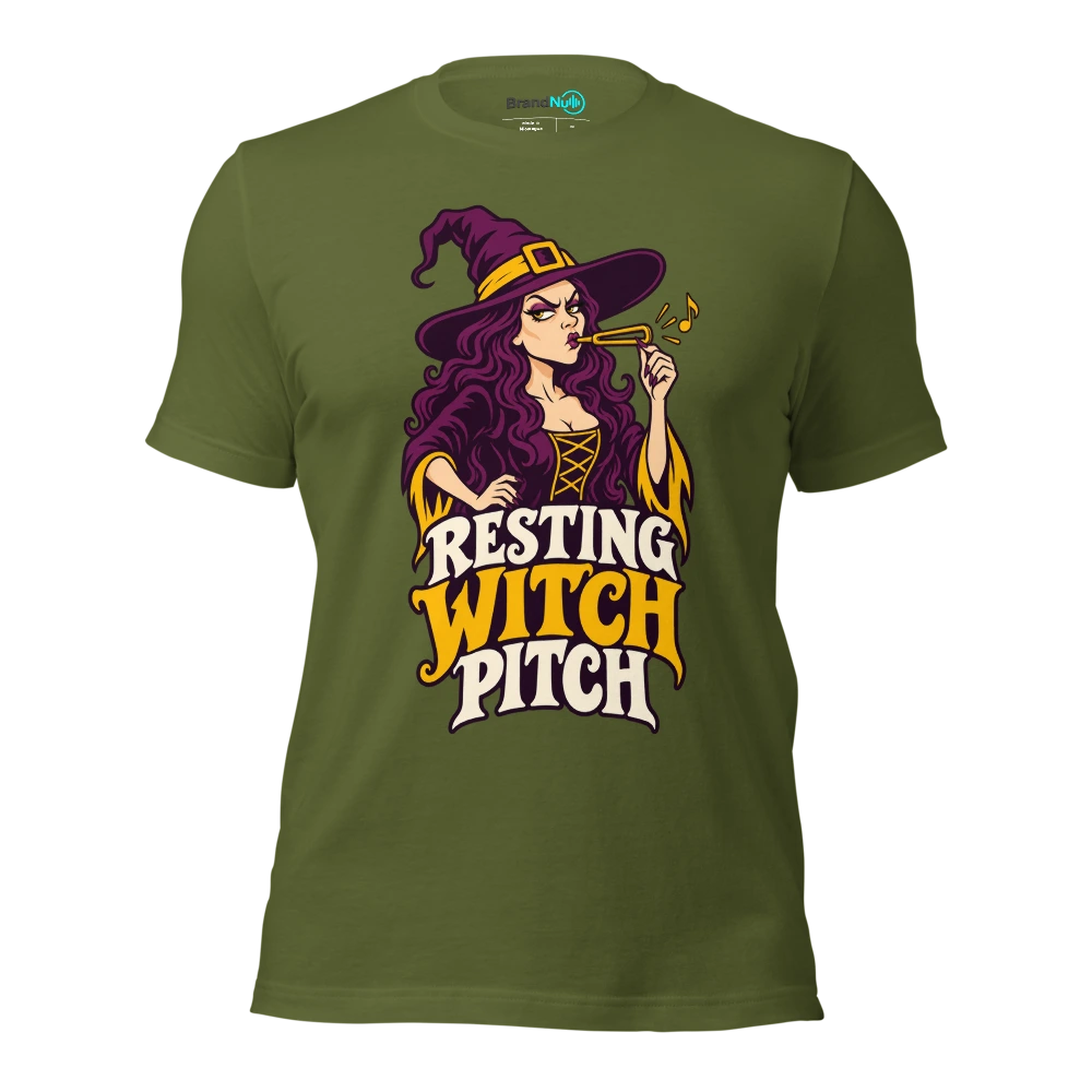 RESTING WITCH PITCH T Shirt Olive Front