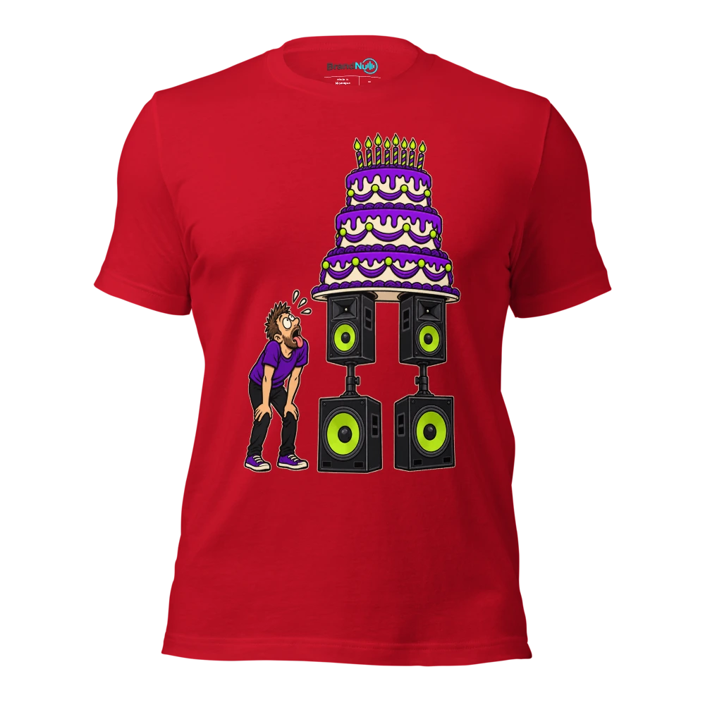 THE CAKE HAS A BETTER SUPPORT STRUCTURE THAN ME T Shirt Red Front