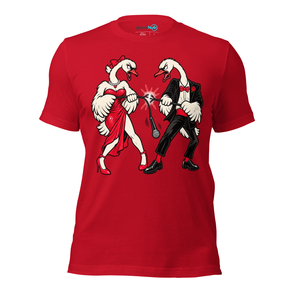 THE SWANS HAVE DIVORCED OVER KARAOKE T Shirt Red Front