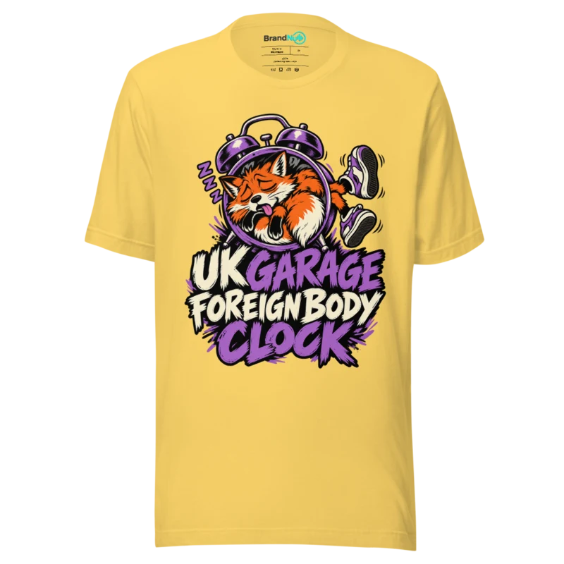 UK GARAGE FOREIGN BODY CLOCK T Shirt - Yellow