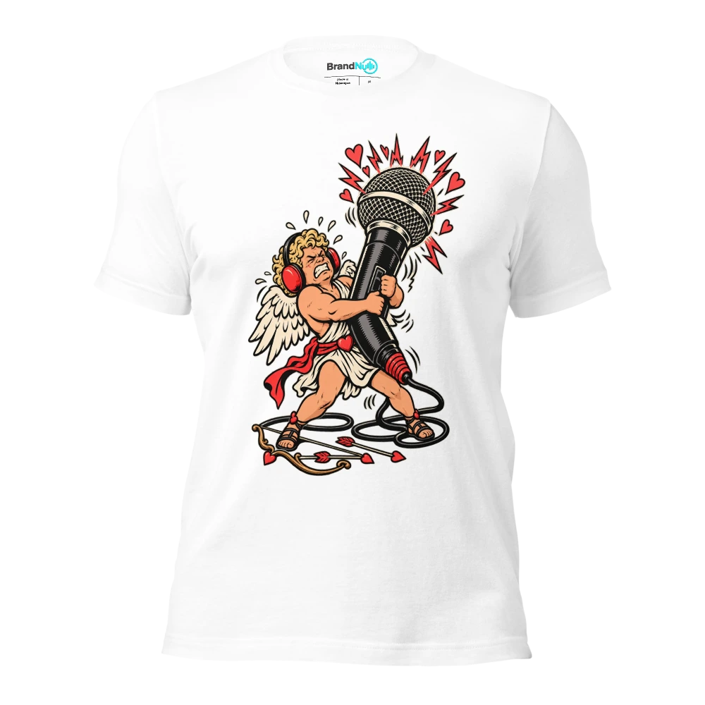 CUPID HAS TERRIBLE GAIN STAGING T Shirt White Front