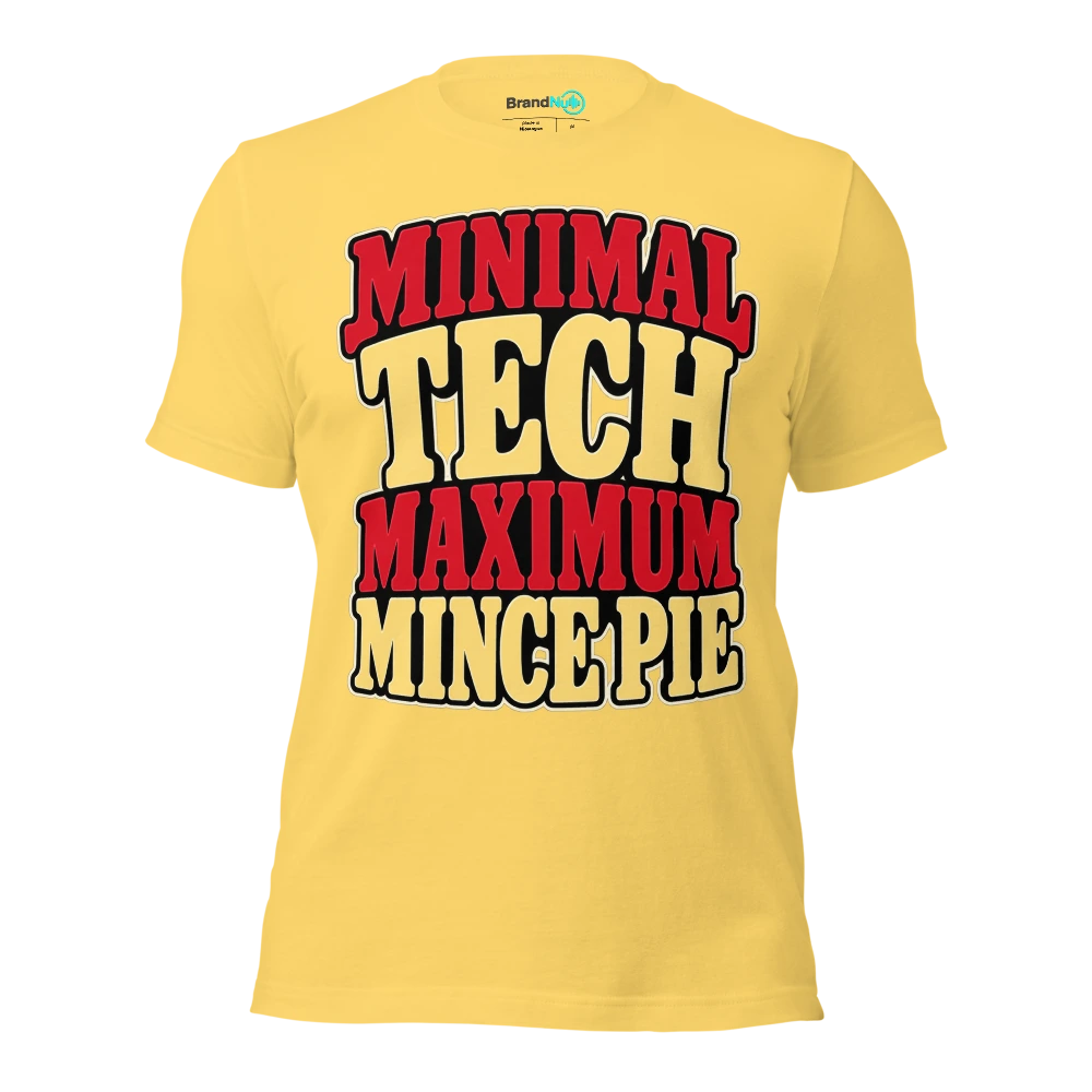MINIMAL TECH MAXIMUM MINCE PIE T Shirt Yellow Front