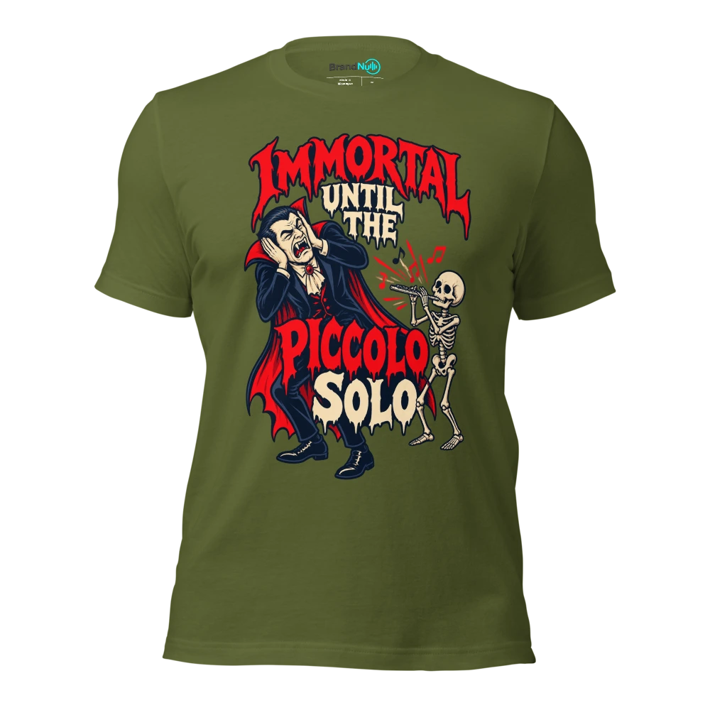 IMMORTAL UNTIL THE PICCOLO SOLO T Shirt Olive Front