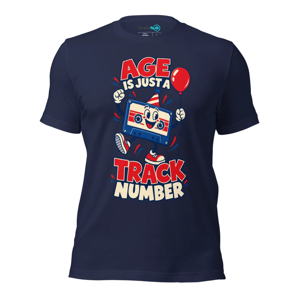 AGE IS JUST A TRACK NUMBER T Shirt Navy Front