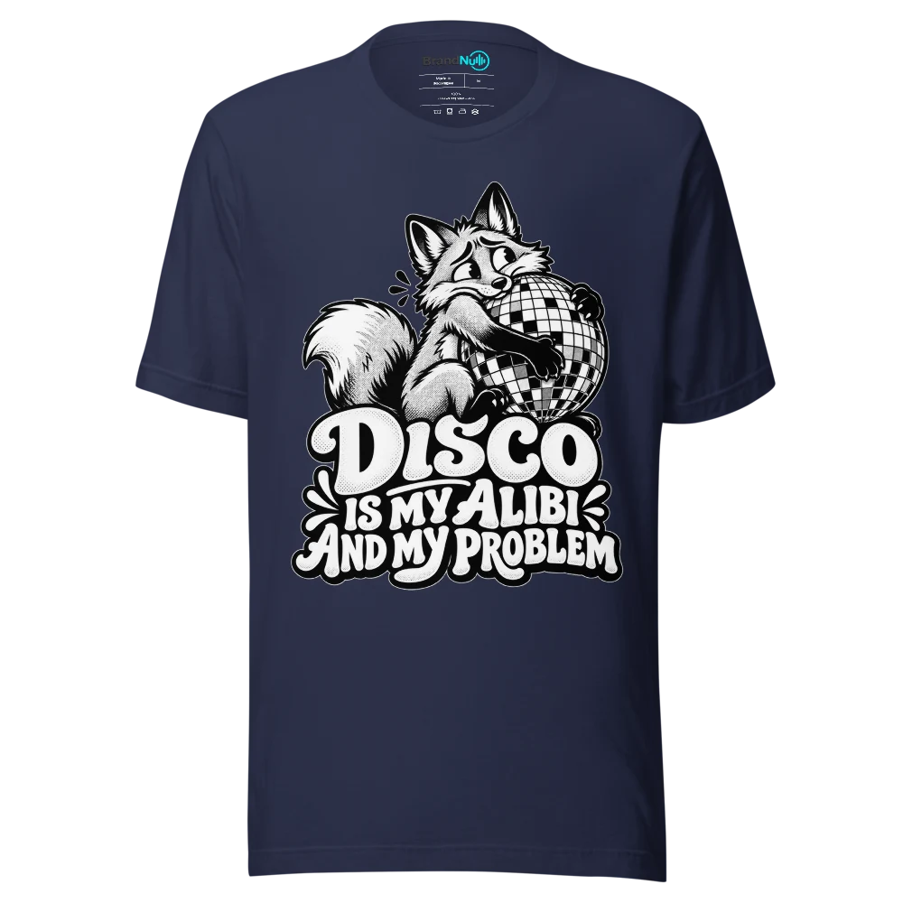 DISCO IS MY ALIBI AND MY PROBLEM T Shirt Navy Front