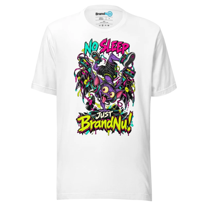 No Sleep Neon Creature T Shirt - White