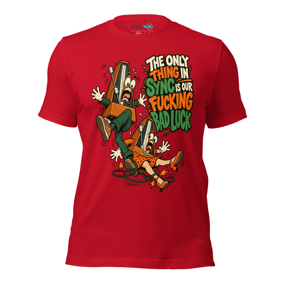 THE ONLY THING IN SYNC IS OUR FUCKING BAD LUCK T Shirt Red Front