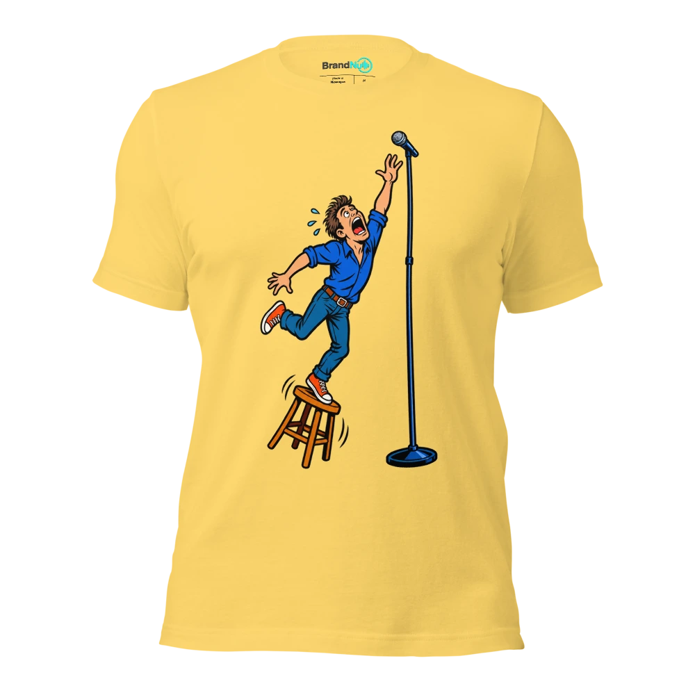 ANOTHER YEAR STILL NO VOCAL RANGE T Shirt Yellow Front